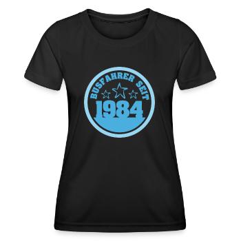 Busfahrer 1984 - Frauen Funktions-T-Shirt - Schwarz - Vorne - AI Model Female 172 light (172cm)