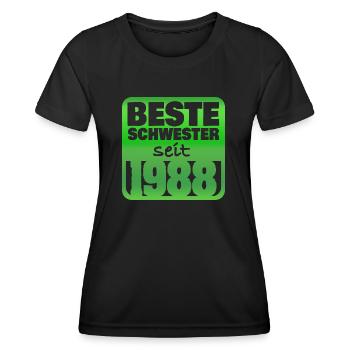 Soeur 1988 - T-shirt sport Femme - noir - Devant - AI Model Female 172 light (172cm)