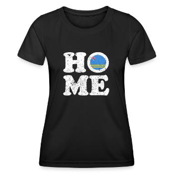 Aruba - Home - Dutch Caribbean - Karibik - Frauen Funktions-T-Shirt - Schwarz - Vorne - AI Model Female 172 light (172cm)