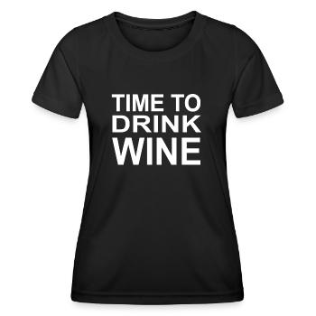 Wein - Frauen Funktions-T-Shirt - Schwarz - Vorne - AI Model Female 172 light (172cm)