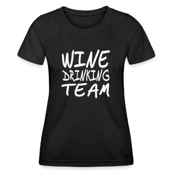 Wein - Frauen Funktions-T-Shirt - Schwarz - Vorne - AI Model Female 172 light (172cm)