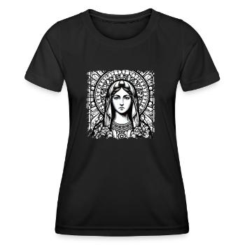 Jungfrau Maria Jesus Bibel christliche Religion christlich - Frauen Funktions-T-Shirt - Schwarz - Vorne - AI Model Female 172 light (172cm)