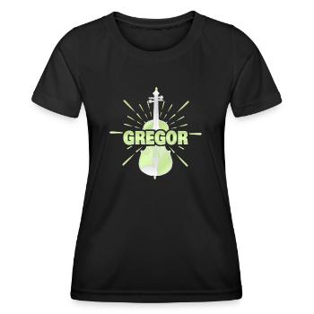String instrument Gregor - Women's Functional T-Shirt - black - Front - AI Model Female 172 light (172cm)