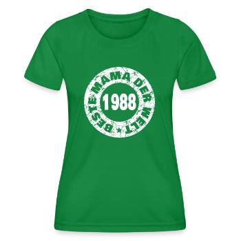 Muttertag 1988 - Frauen Funktions-T-Shirt - Kelly Green - Vorne - AI Model Female 172 dark (172cm)