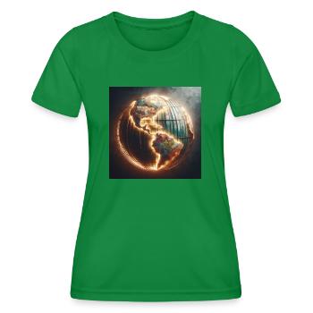 Glowing globe - Women's Functional T-Shirt - kelly green - Front - AI Model Female 172 dark (172cm)