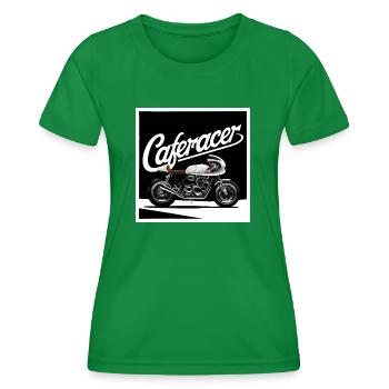 Caferacer noir et blanc - T-shirt sport Femme - vert - Devant - AI Model Female 172 dark (172cm)