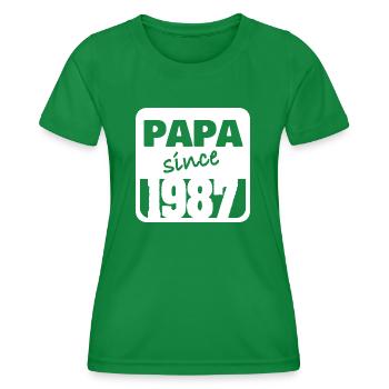 Dad 1987 - Frauen Funktions-T-Shirt - Kelly Green - Vorne - AI Model Female 172 dark (172cm)