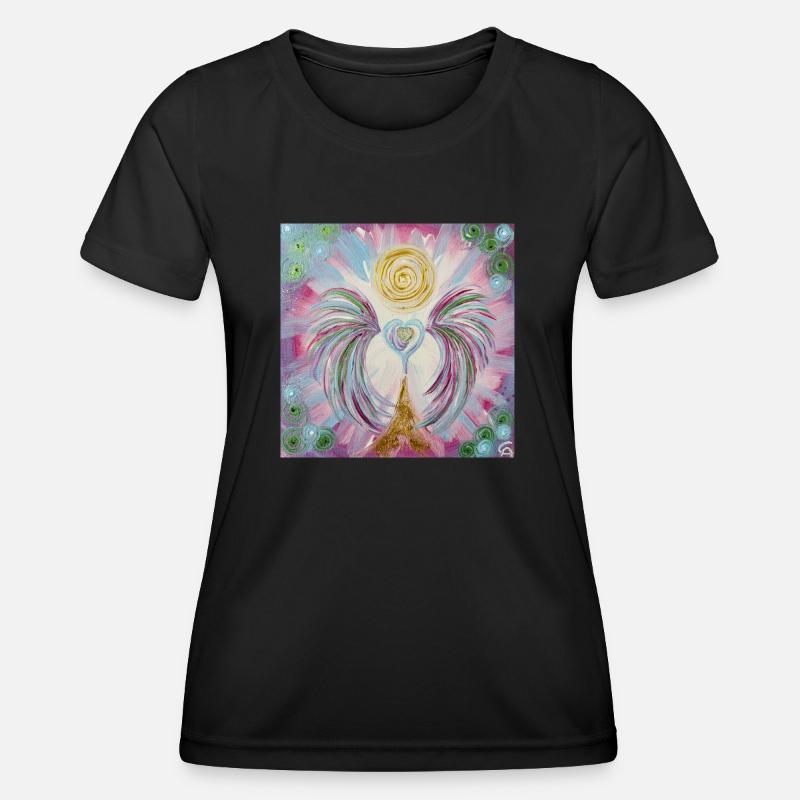 Herzengel Lichtleben - Frauen Funktions-T-Shirt - Schwarz