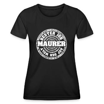 Cadeau pour maçon - T-shirt sport Femme - noir - Devant - AI Model Female 172 light (172cm)