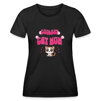 Coolest Cat Mom - Women's Functional T-Shirt - black - Front - AI Model Female 172 light (172cm)