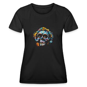 Skull flowers calavera - Women's Functional T-Shirt - black - Front - AI Model Female 172 light (172cm)