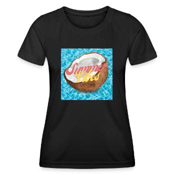 Ambiance estivale - T-shirt sport Femme - noir - Devant - AI Model Female 172 light (172cm)