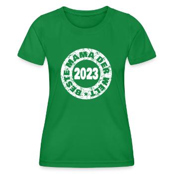 2023 - Women's Functional T-Shirt - kelly green - Front - AI Model Female 172 dark (172cm)