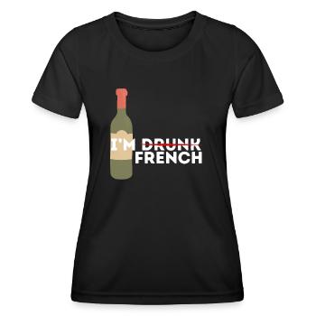 Je suis bourré et français - T-shirt sport Femme - noir - Devant - AI Model Female 172 light (172cm)