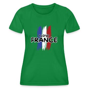 France flag blue white red - Women's Functional T-Shirt - kelly green - Front - AI Model Female 172 dark (172cm)