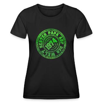 Born in 1974 - Women's Functional T-Shirt - black - Front - AI Model Female 172 light (172cm)