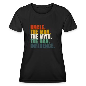 ONCLE L’HOMME LE MYTHE LA MAUVAISE INFLUENCE - T-shirt sport Femme - noir - Devant - AI Model Female 172 light (172cm)