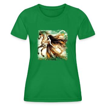 Flowers Women girl fashion design art female style - Women's Functional T-Shirt - kelly green - Front - AI Model Female 172 dark (172cm)