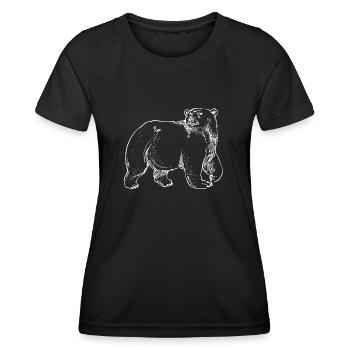 Bear Line Art Mono - Women's Functional T-Shirt - black - Front - AI Model Female 172 light (172cm)