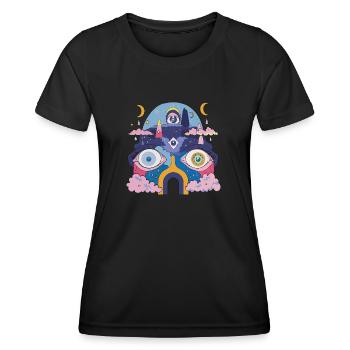Psychedelic robot - Women's Functional T-Shirt - black - Front - AI Model Female 172 light (172cm)