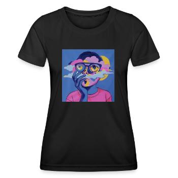 Psychedelic Face - Women's Functional T-Shirt - black - Front - AI Model Female 172 light (172cm)