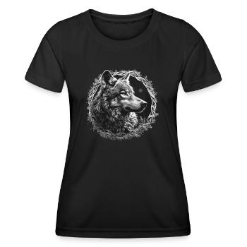 Loup Vikings Celtes Fenriswolf Fenris - T-shirt sport Femme - noir - Devant - AI Model Female 172 light (172cm)