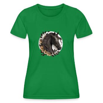 Style de papier de cheval frison - T-shirt sport Femme - vert - Devant - AI Model Female 172 dark (172cm)