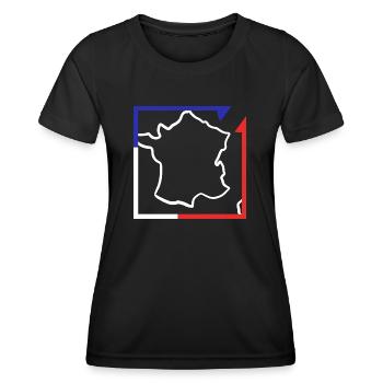 Frankreich blau weiß rot - Frauen Funktions-T-Shirt - Schwarz - Vorne - AI Model Female 172 light (172cm)