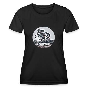 BMX Rennen - Frauen Funktions-T-Shirt - Schwarz - Vorne - AI Model Female 172 light (172cm)