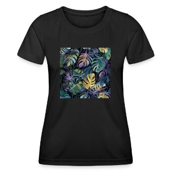 Plantes et musique - Impression de mode de haute qualité - T-shirt sport Femme - noir - Devant - AI Model Female 172 light (172cm)