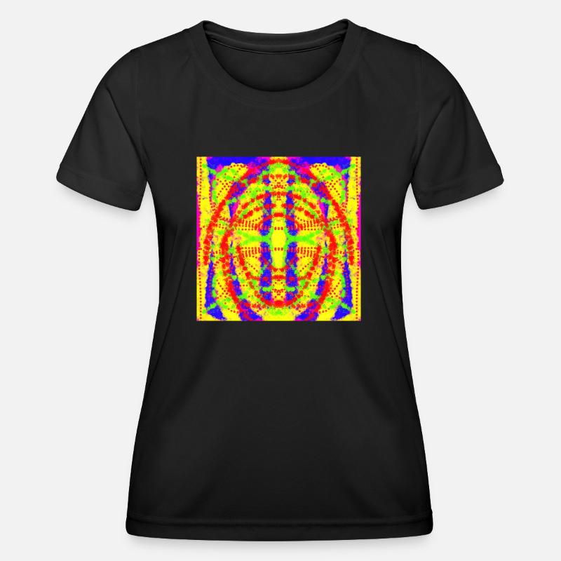 Abstract yellow and blue design - Women's Functional T-Shirt - black