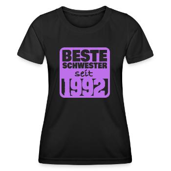 1992 - Frauen Funktions-T-Shirt - Schwarz - Vorne - AI Model Female 172 light (172cm)