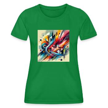 Living Harmony - Peinture abstraite - T-shirt sport Femme - vert - Devant - AI Model Female 172 dark (172cm)