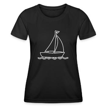 Sailboat Sailing ship Sailboats - Women's Functional T-Shirt - black - Front - AI Model Female 172 light (172cm)