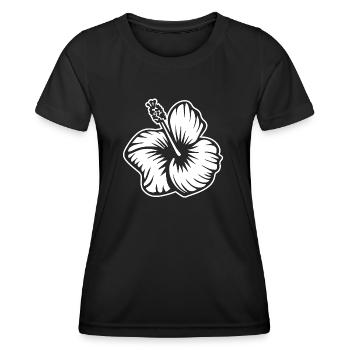 Hibiskus - Frauen Funktions-T-Shirt - Schwarz - Vorne - AI Model Female 172 light (172cm)