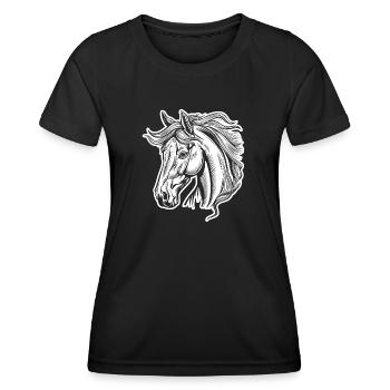 Horse Horse Racing Horse Head - Women's Functional T-Shirt - black - Front - AI Model Female 172 light (172cm)