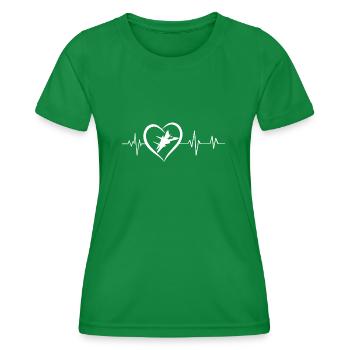 Fighter jet heartbeat - Women's Functional T-Shirt - kelly green - Front - AI Model Female 172 dark (172cm)