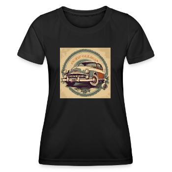Retro Classic Car Postsr - Women's Functional T-Shirt - black - Front - AI Model Female 172 light (172cm)