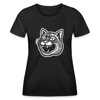 Chat Chats Chat Dame Chat Amoureux Chat Visage - T-shirt sport Femme - noir - Devant - AI Model Female 172 light (172cm)