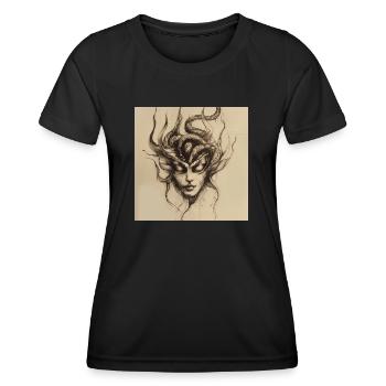 Masque ancien - T-shirt sport Femme - noir - Devant - AI Model Female 172 light (172cm)