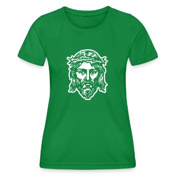 Jesus Christ - Women's Functional T-Shirt - kelly green - Front - AI Model Female 172 dark (172cm)