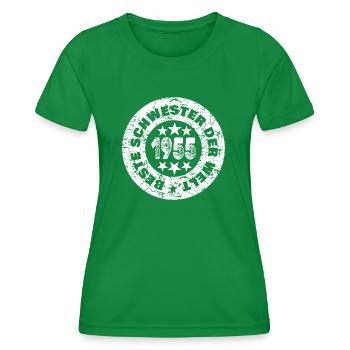 Né en 1955 - T-shirt sport Femme - vert - Devant - AI Model Female 172 dark (172cm)