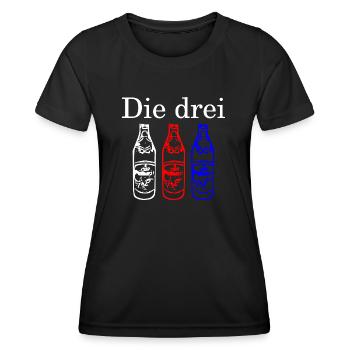 Die Drei Flaschen - hell - Frauen Funktions-T-Shirt - Schwarz - Vorne - AI Model Female 172 light (172cm)