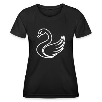 Schwan Schwäne - Frauen Funktions-T-Shirt - Schwarz - Vorne - AI Model Female 172 light (172cm)