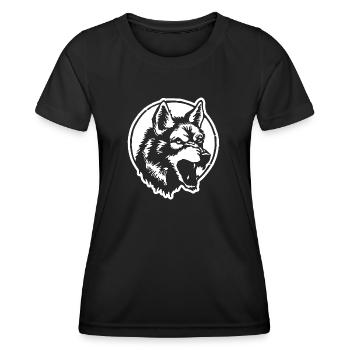 Wolf - Frauen Funktions-T-Shirt - Schwarz - Vorne - AI Model Female 172 light (172cm)