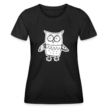Owl Owls Bird - Women's Functional T-Shirt - black - Front - AI Model Female 172 light (172cm)