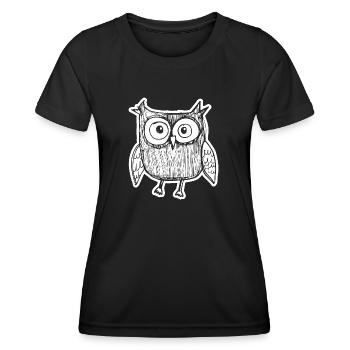 Eule Eulen Vogel - Frauen Funktions-T-Shirt - Schwarz - Vorne - AI Model Female 172 light (172cm)