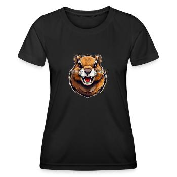 Wild angry animal pugnacious combative gopher - Women's Functional T-Shirt - black - Front - AI Model Female 172 light (172cm)