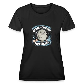 Kawaii Meeresschützer - Women's Functional T-Shirt - black - Front - AI Model Female 172 light (172cm)