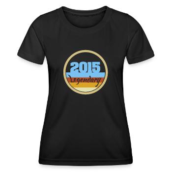 Jahr 2015 - Frauen Funktions-T-Shirt - Schwarz - Vorne - AI Model Female 172 light (172cm)